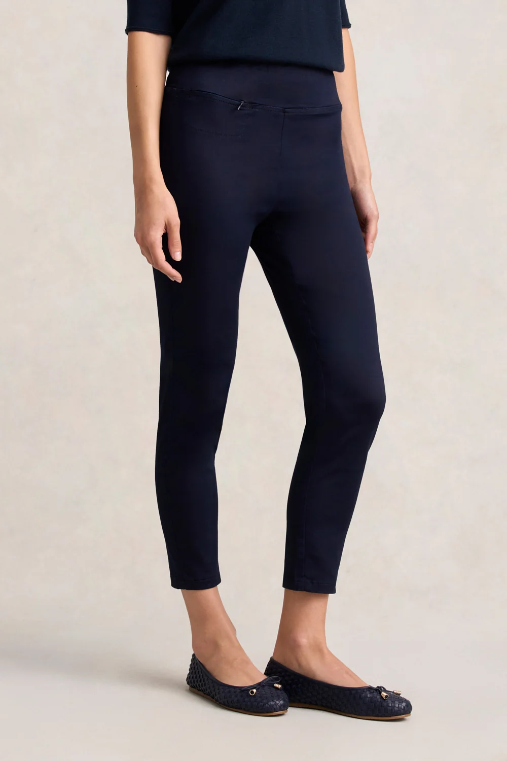 Zip Detail 7/8th Pant - Navy - Image 4