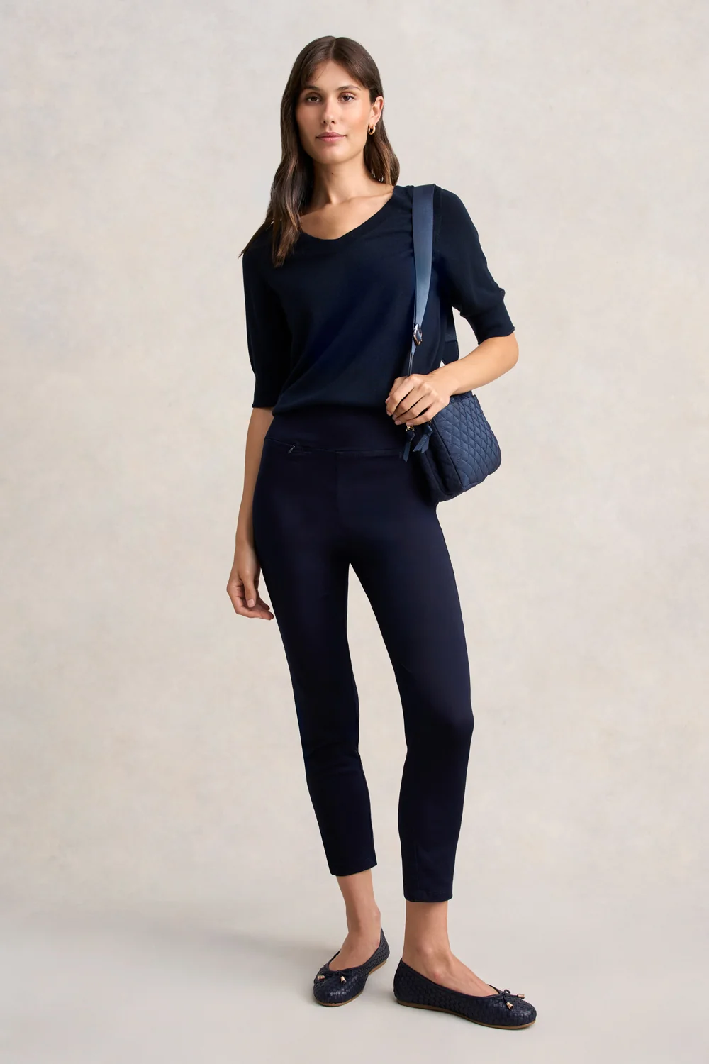Zip Detail 7/8th Pant - Navy - Image 5